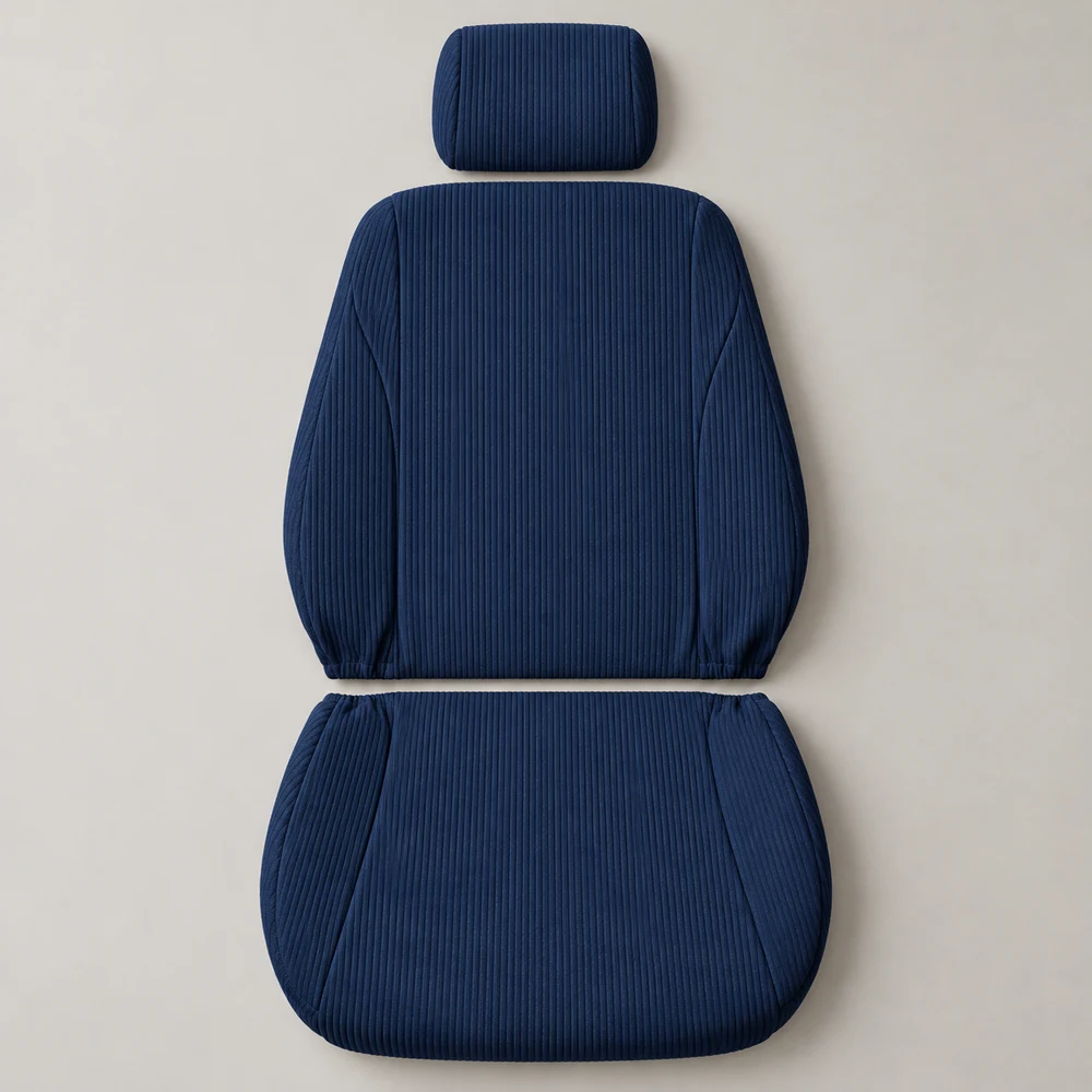 Contour Knit — Navy; 1 backrest cover, 1 seat-base cover and 1 separate headrest cover