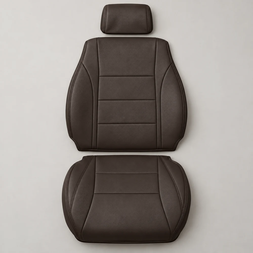 Executive Grain — Espresso; 1 backrest cover, 1 seat-base cover and 1 separate headrest cover