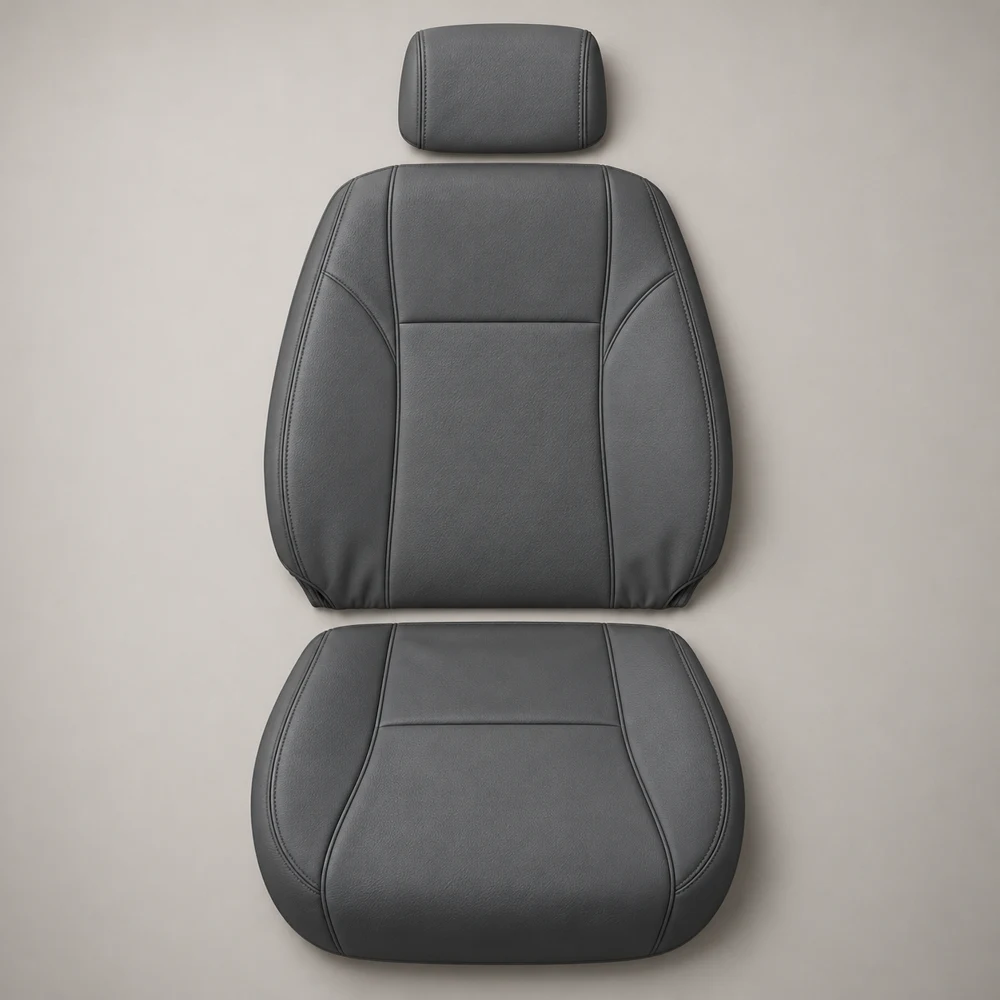 Executive Grain — Slate; 1 backrest cover, 1 seat-base cover and 1 separate headrest cover