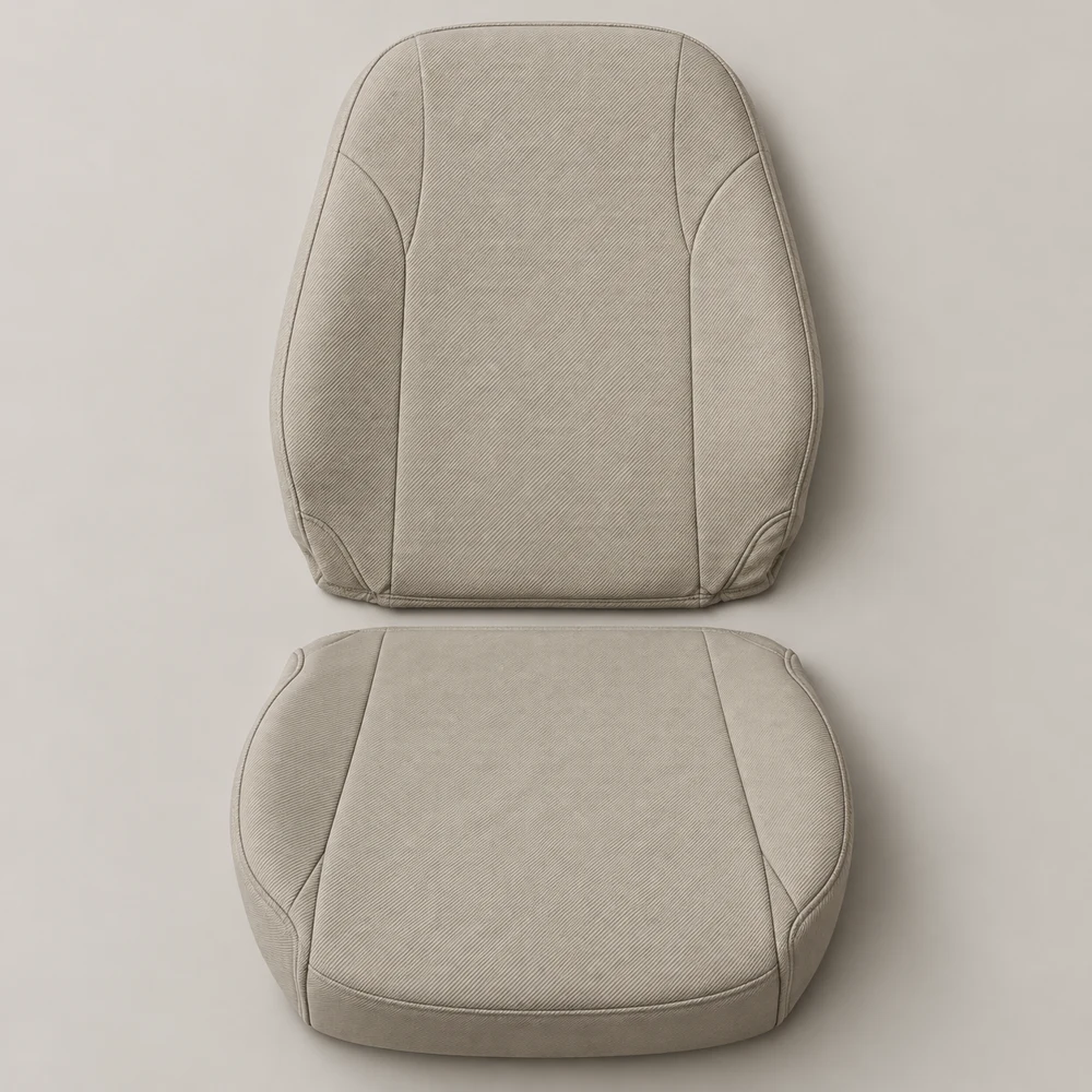 Commute Twill — Stone; 1 backrest cover and 1 seat-base cover; headrest cover not included